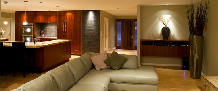 Modern basement living area